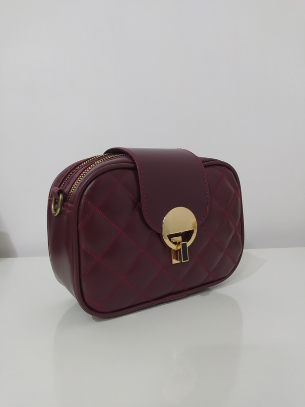 کیف زرشکی چرم