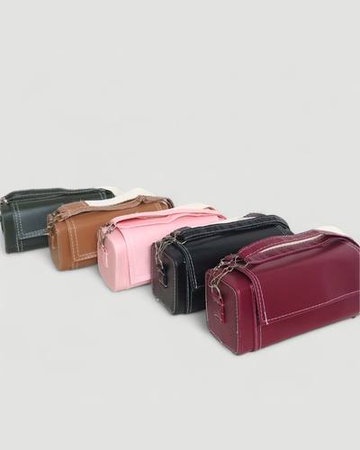 کیف زنانه ساندویچی چرمی زرشکی