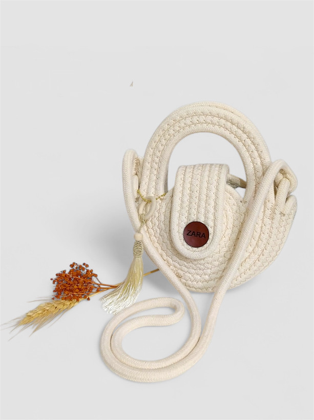 کیف قیطونی دخترانه زارا رنگ شیری