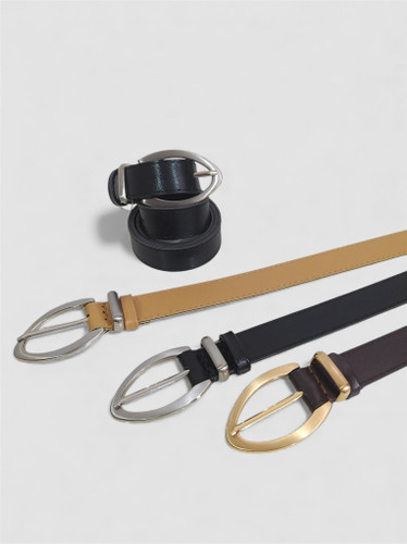 کمربند زنانه مشکی چرم