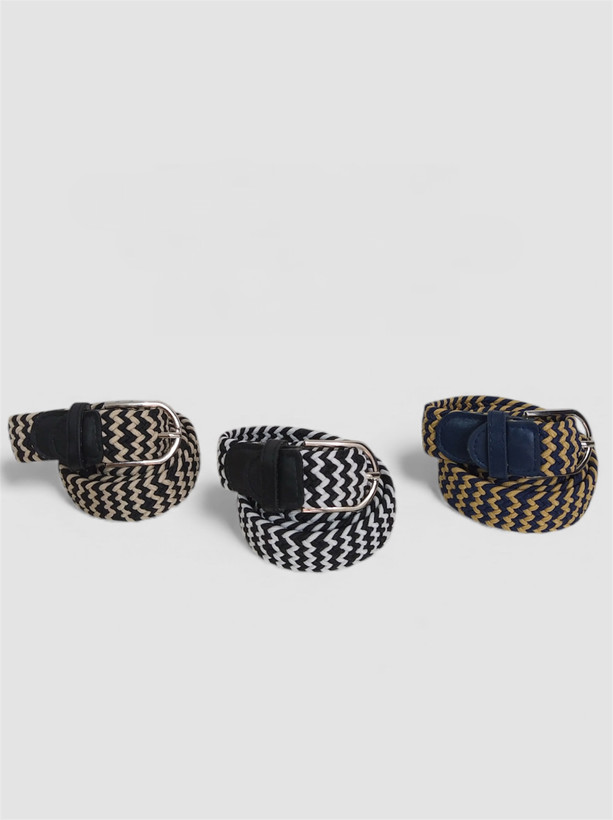 کمربند زنانه دو رنگ کنفی