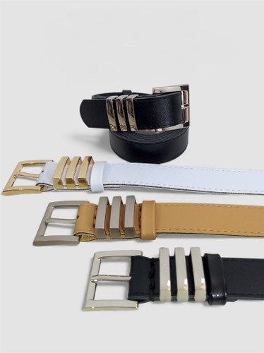 کمربند زنانه چرم مشکی دور دوخت در بانوآ