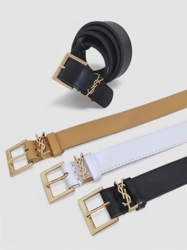 کمربند چرم زنانه وای اس ال رنگ کرم