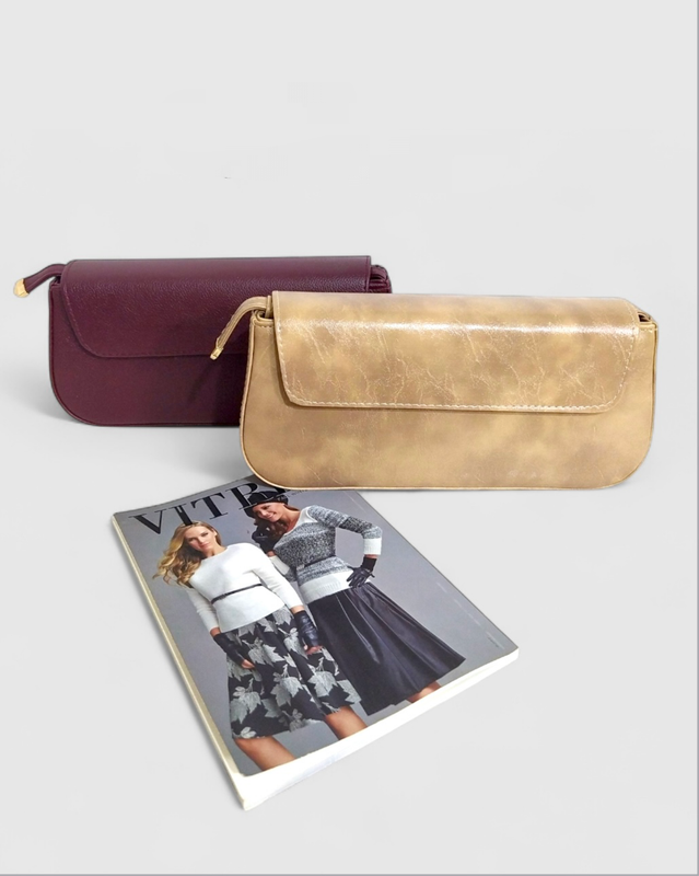 کیف چرم کتابی کرم زنانه در بانوآ