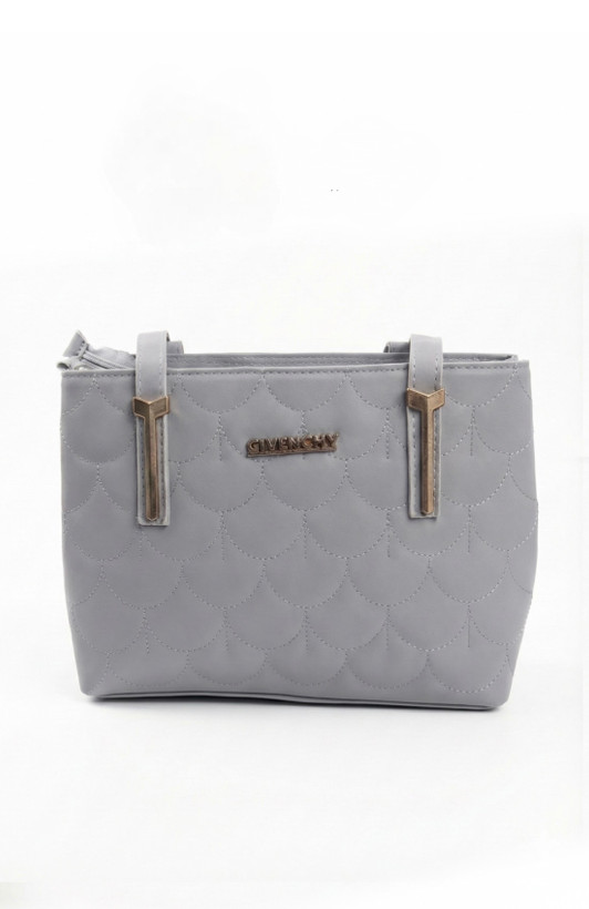 کیف دو زیپ زنانه روزمره طوسی