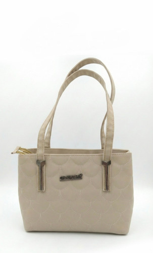 کیف زنانه کرم جادار دو زیپ جادار