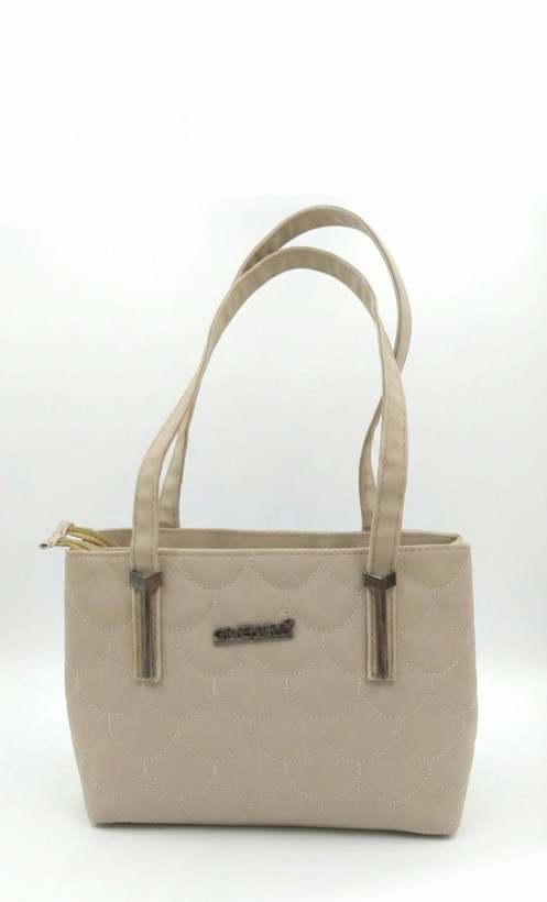 کیف زنانه کرم جادار دو زیپ جادار