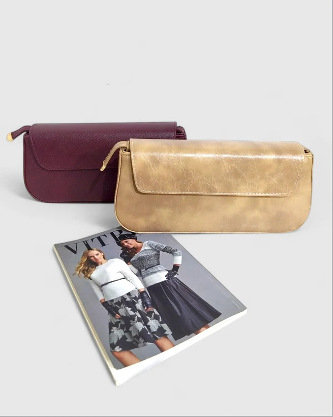 کیف دستی زنانه کرم و زرشکی